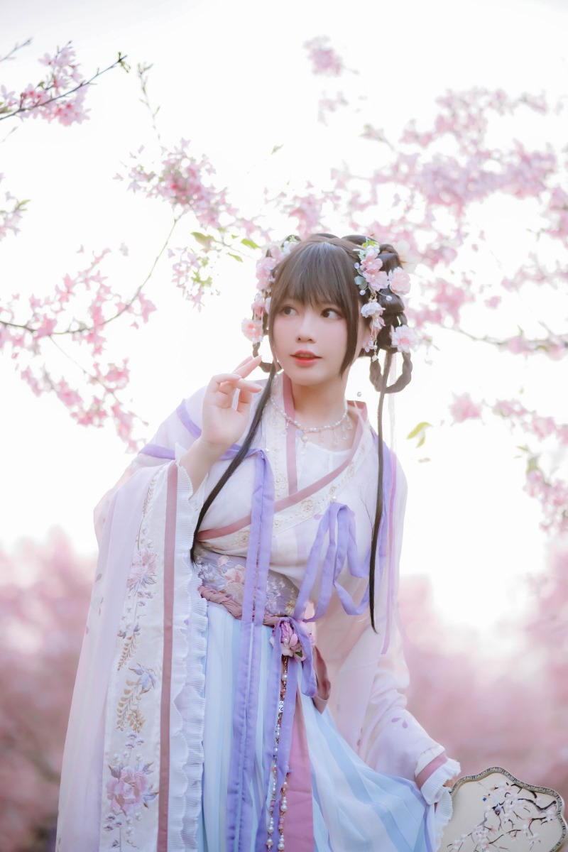 Nyako喵子,樱花汉服,花神祈愿