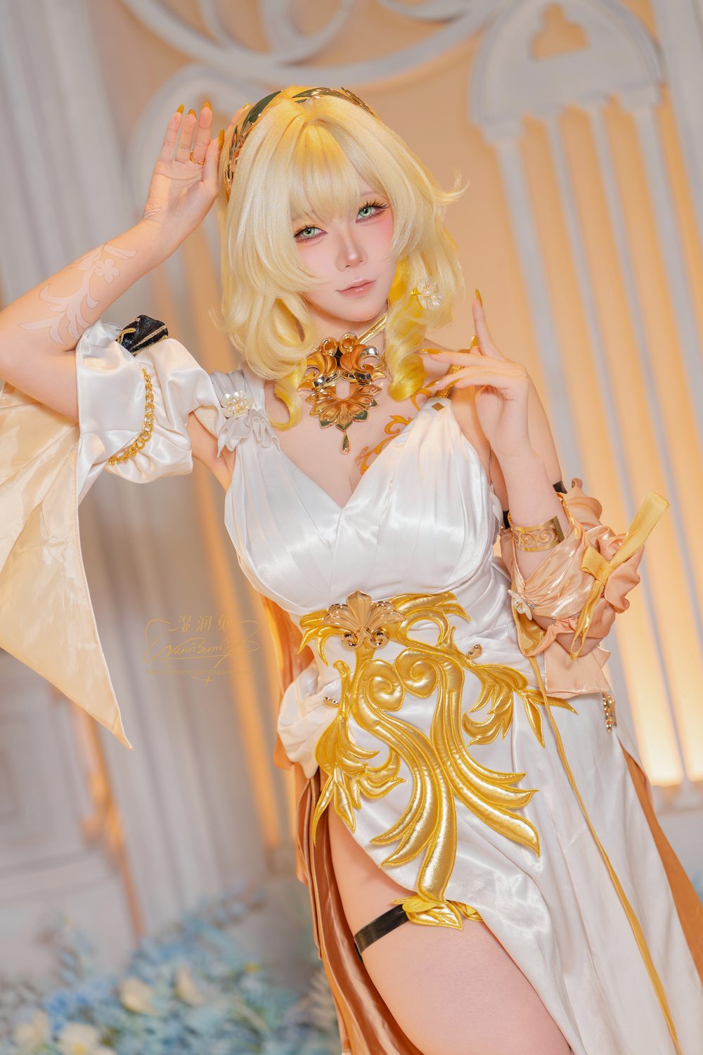 COS,礼服,白色,团子,视觉,星穹铁道,崩坏,咬一口兔娘,黏黏团子兔,阿格莱雅,崩坏：星穹铁道