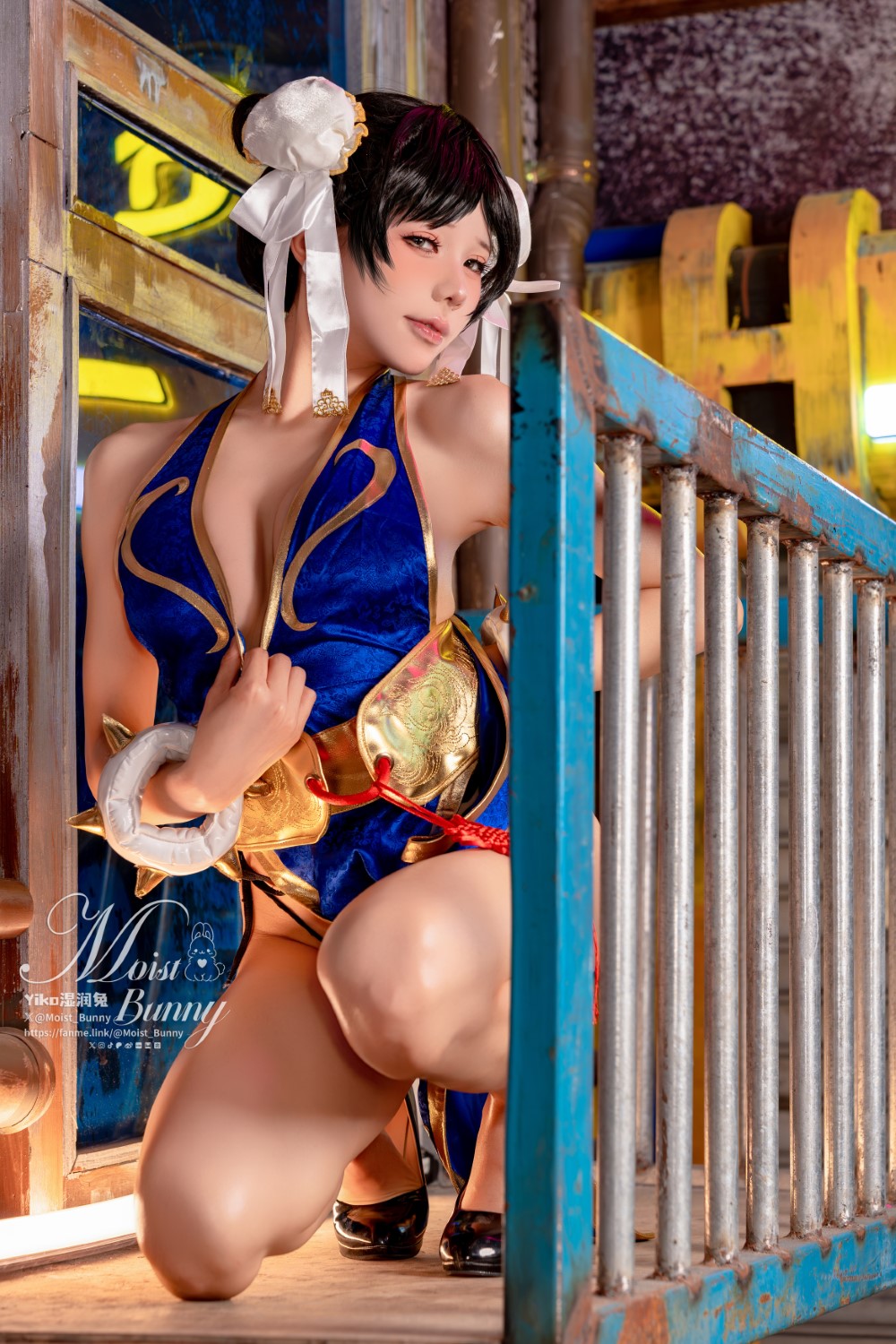 作品,旗袍,团子,咬一口兔娘,黏黏团子兔,街霸-春丽,桃花旗袍