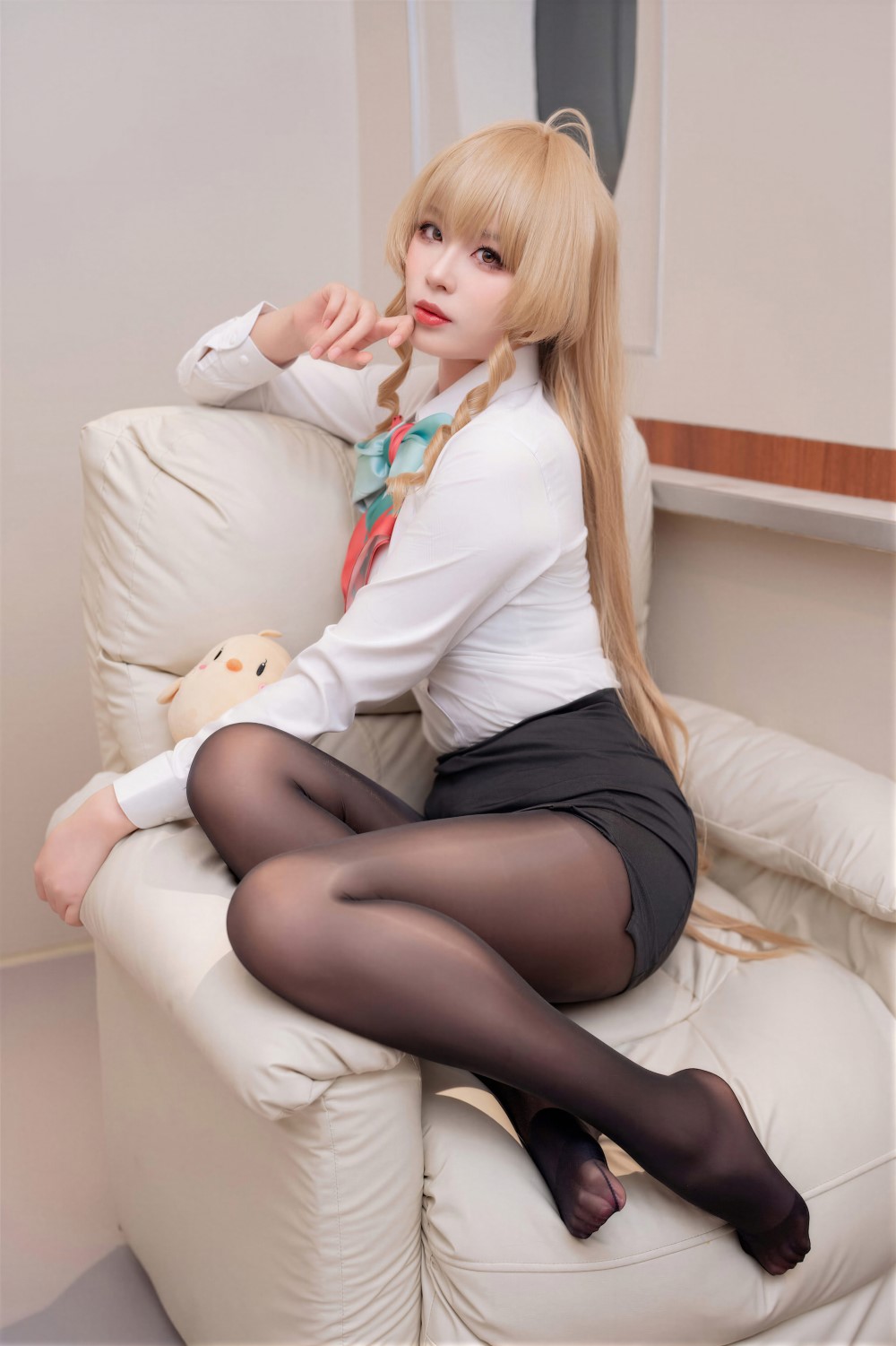 模特,黑色短裙,短裙,衬衫,双马尾,少女,黑色,经典,学姐,白色,长发,碧蓝航线,二次元,白色衬衫,碧蓝,可爱,轩萧学姐,安心,安德烈亚·安心舒适之旅