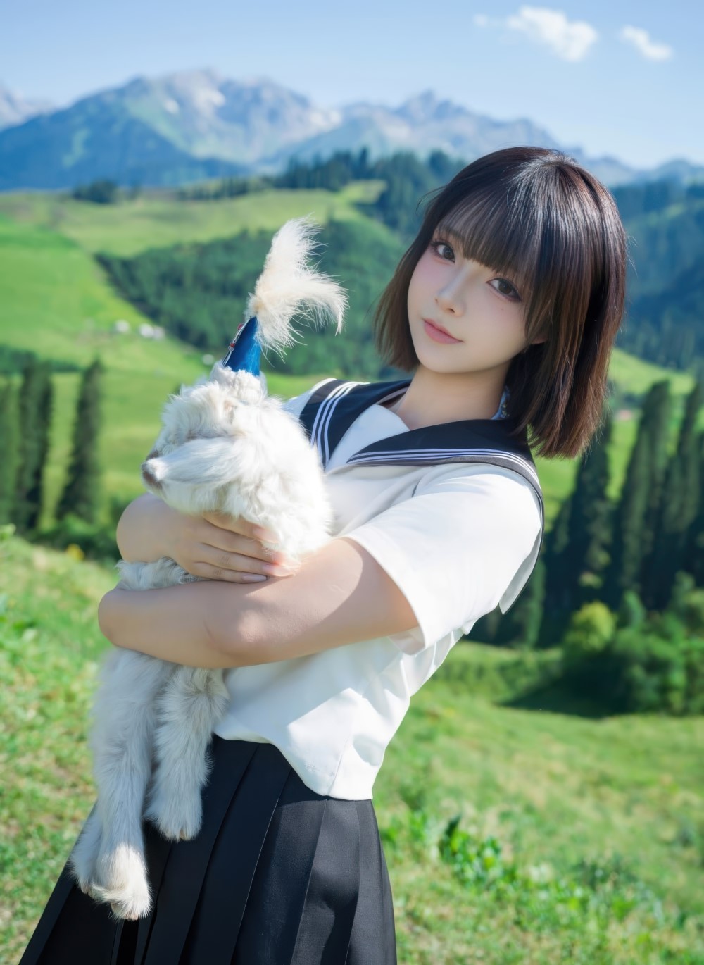 模特,作品,丝袜,水手服,服装,少女,黑色,经典,百褶裙,黑色丝袜,静谧,午后,yuuhui玉汇,日系校园,黑色百褶裙,红色领结,棕色皮鞋