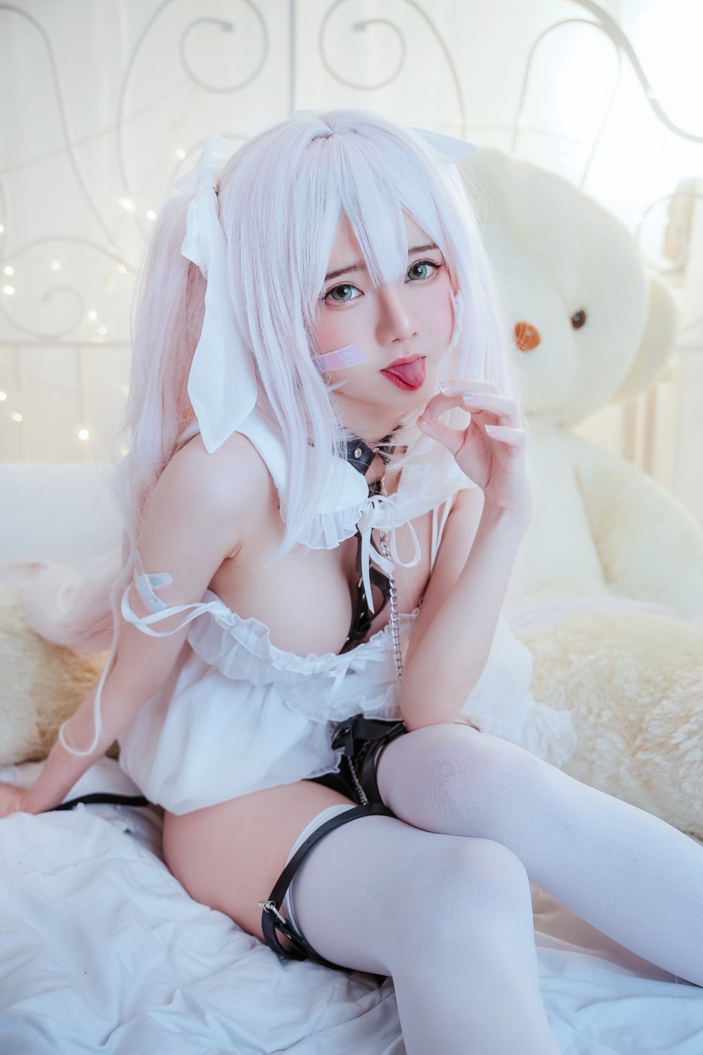 丝袜,蕾丝,吊带,服装,双马尾,白色丝袜,性感,少女,黑色,白色,长发,视觉,私密,可爱,w,Sally,Dorasnow,Hatsune,白色缎带,白色蕾丝边吊带