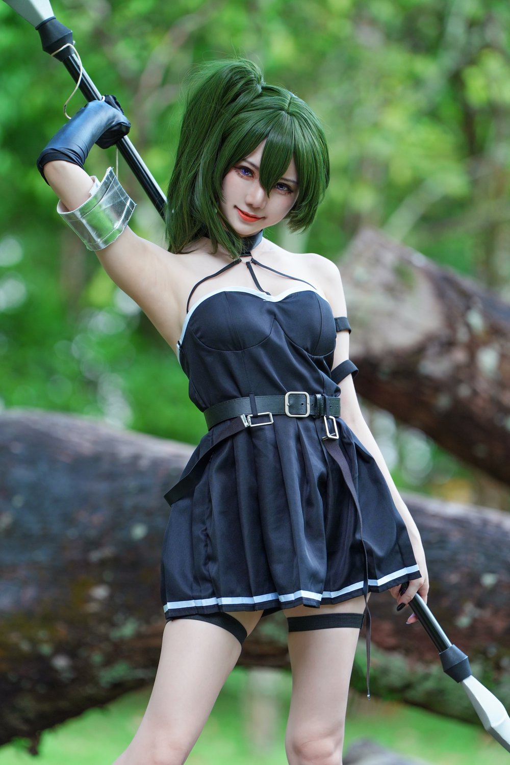 COSPLAY,COS,连衣裙,反差,抹胸,服装,双马尾,黑色,白色,长发,静谧,蓝色,w,Be,B,Sally,Dorasnow,马来西亚,Ubel