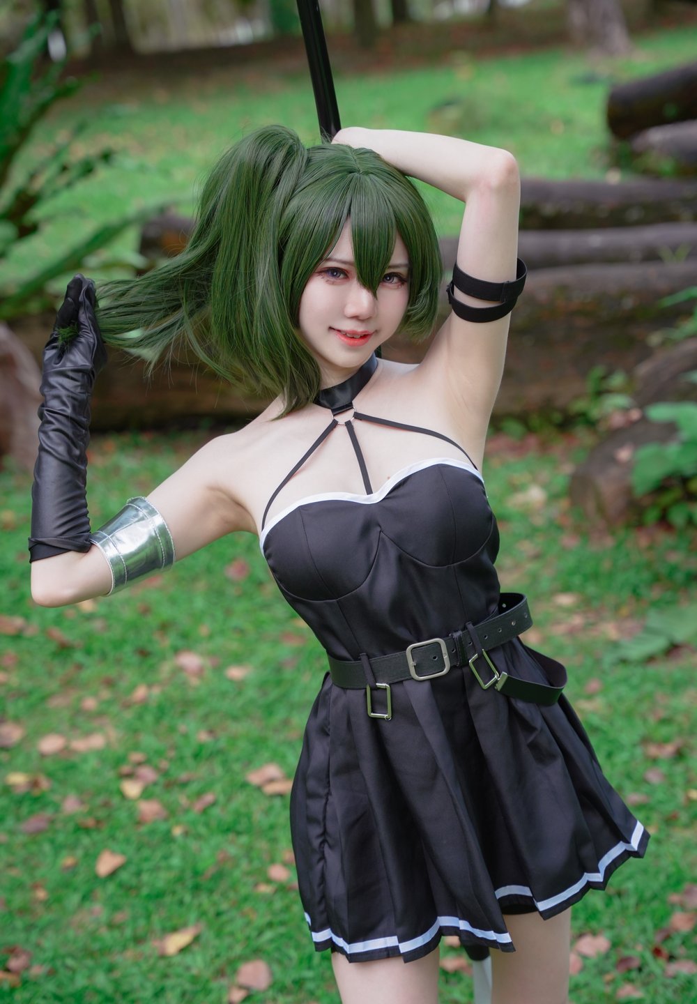 COSPLAY,COS,连衣裙,反差,抹胸,服装,双马尾,黑色,白色,长发,静谧,蓝色,w,Be,B,Sally,Dorasnow,马来西亚,Ubel