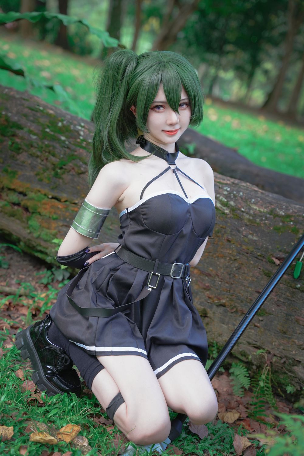 COSPLAY,COS,连衣裙,反差,抹胸,服装,双马尾,黑色,白色,长发,静谧,蓝色,w,Be,B,Sally,Dorasnow,马来西亚,Ubel