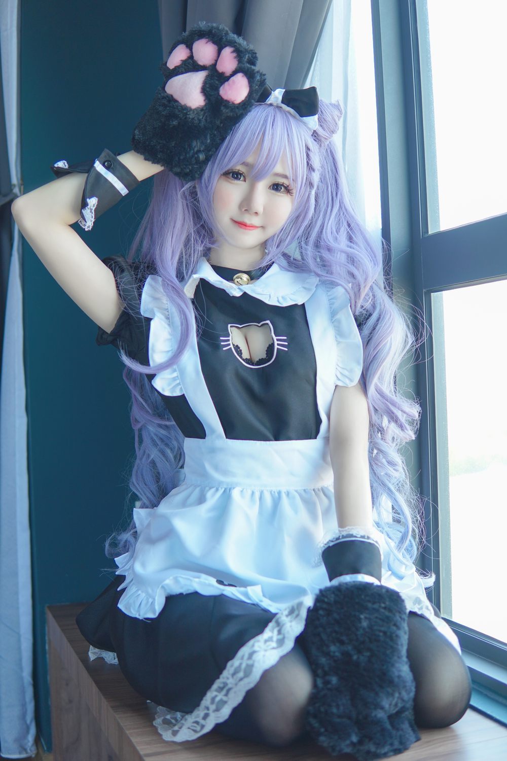 女孩,蕾丝,女仆装,女仆,少女,黑色,围裙,猫耳,仆,长卷发,可爱,w,蕾丝花边,生日,黑白女仆,Sally,Dorasnow,马来西亚,黑白女仆装