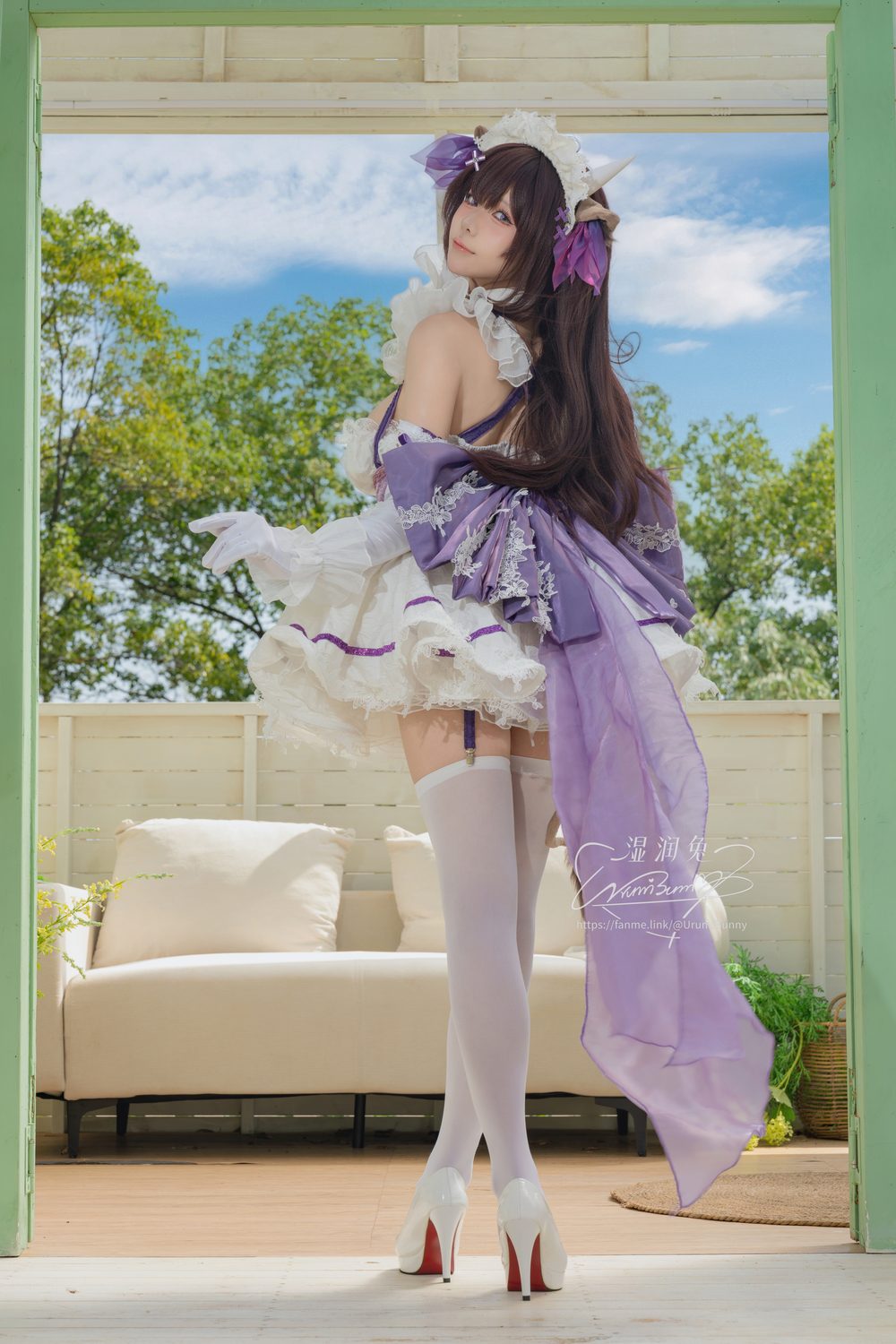 咬一口兔娘(黏黏团子兔) 2026年07月作品『碧蓝航线-樫野』 作品,蕾丝,COS,洛丽塔,项圈,服装,白色,2026,团子,视觉,碧蓝航线,蝴蝶结,碧蓝,可爱,樫野,咬一口兔娘,黏黏团子兔