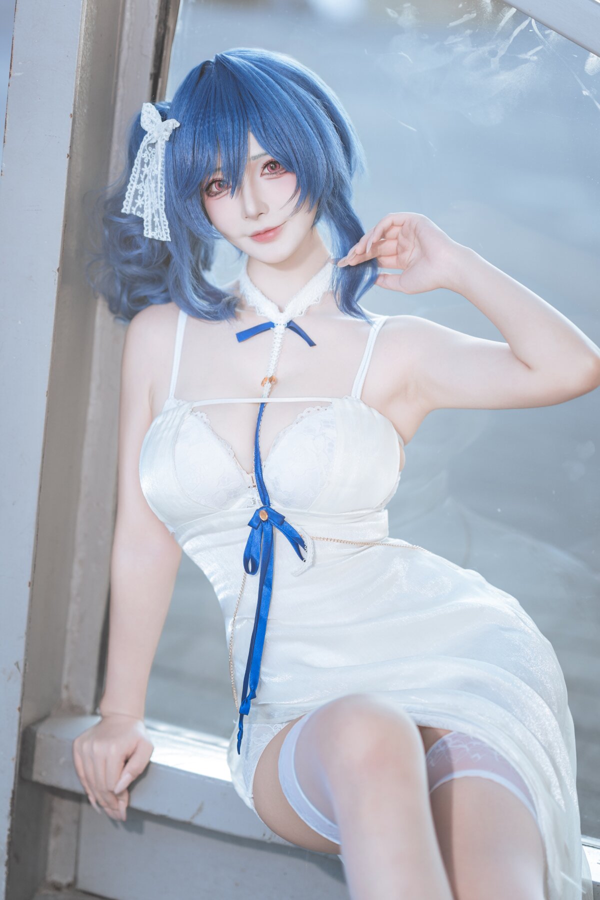 yuuhui玉汇 漫展 圣姨 St. Louis 作品,蕾丝,COS,连衣裙,吊带,少女,coser,长发,视觉,二次元,蓝色,圣路易斯,St,Louis,yuuhui玉汇,蕾丝发饰,少女气质,圣姨