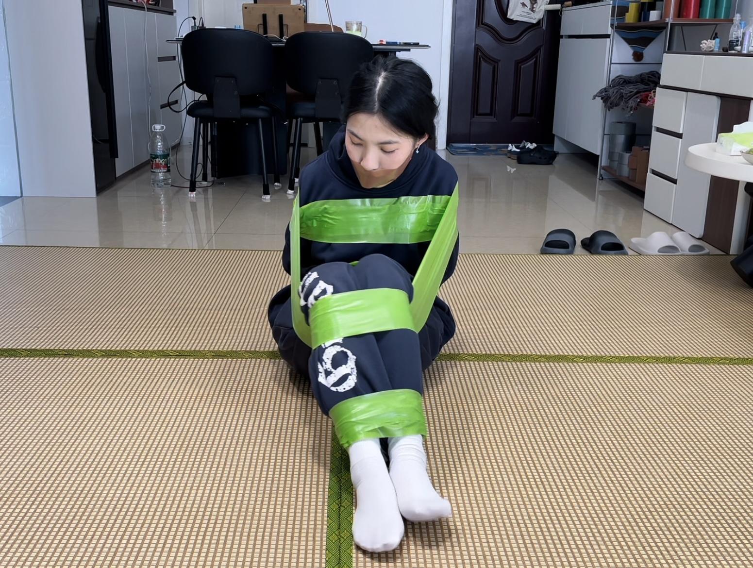【缚艺录】【小蕊】绿色胶带的驷马+封嘴 驷马,胶带,封嘴,缚艺录,绿色,绿色胶带,小蕊