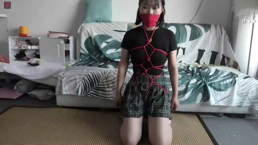 点点和新人小北户外捆绑游戏纪实 JK少女，龟甲缚、棉袜堵嘴
