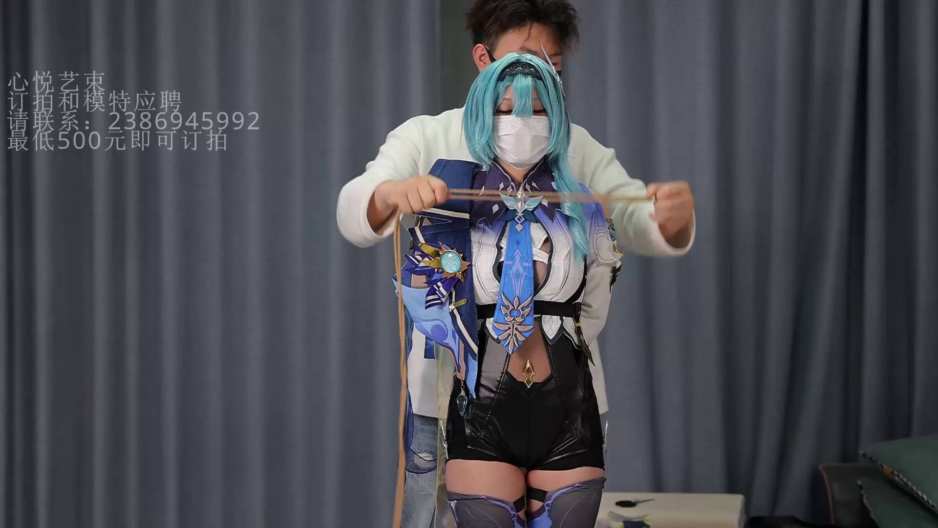 新妹子当当原神cos优拉。紧缚驷马