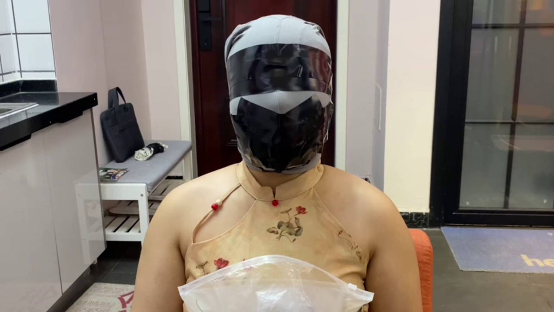  小姿7层胶带封嘴，肉丝+黑丝+灰丝套头