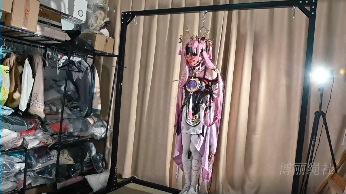 符玄吊缚训练器，吊脖踩木块强制TK
