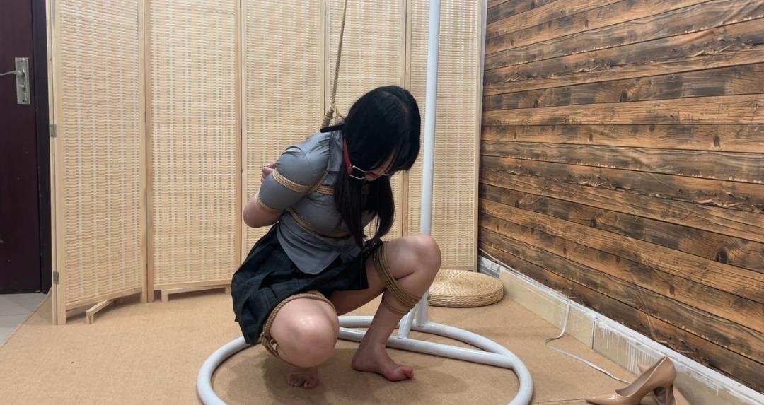 小苏处女座定拍分腿跪姿踮脚口枷口球流超多口水