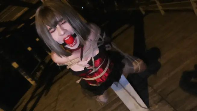胁迫小老板伪娘沫沫外出拍写真，悬吊在随时回来人的小公园里，从一开始害羞，连衣服都不好脱，再到岔开大腿，完全配合