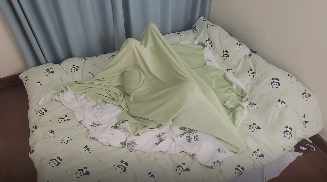 小姐姐的被子加等身抱枕挣扎