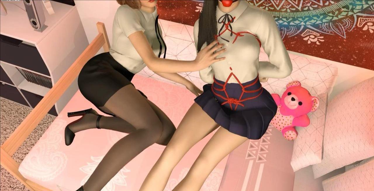 【自缚被家教老师发现后】百合向，看着绳艺片，云溪拿出绳子给自己绑了起来，老师突然进门后......肉丝马丁靴，超大口球，黑丝OL
