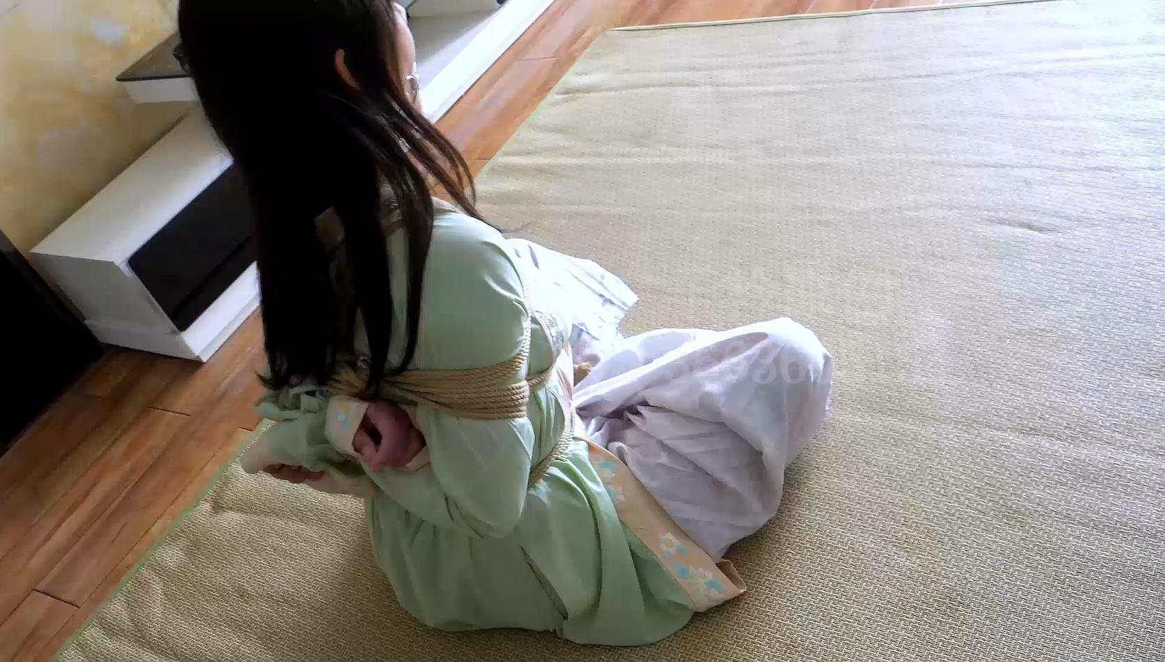  清月 汉服 口球 一个人放置在家流口水