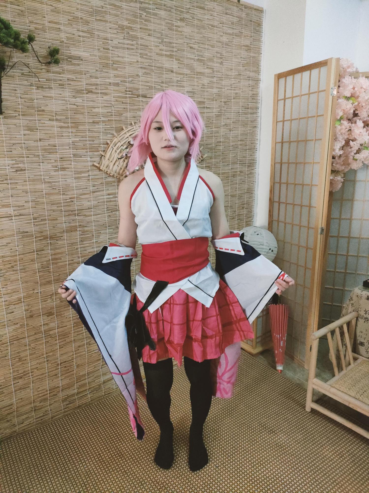原神八重COS服+超紧紧缚+跪缚+丝袜蒙眼+白丝堵嘴+黑丝诱惑