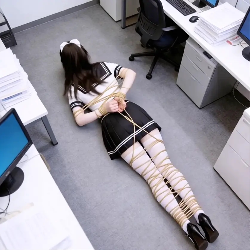 【CK视觉】AIGC作品-美女老师的惩罚-女调女，黑色女老师调教白色女学生，丝袜堵嘴/捆绑/ 第一集