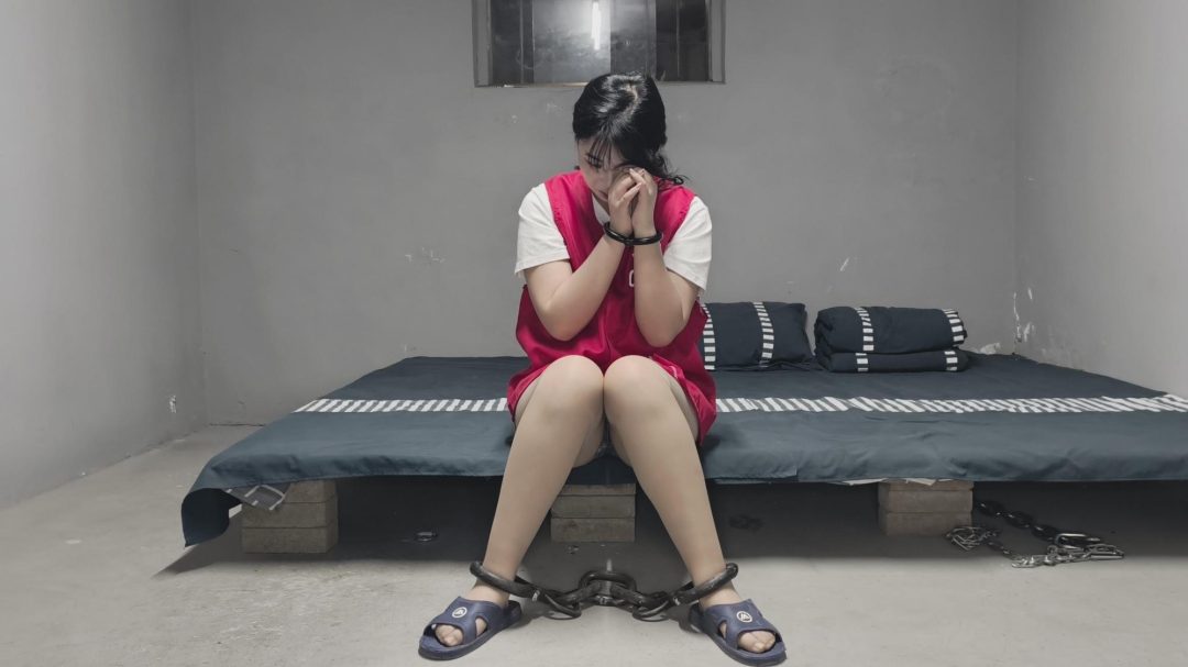 【鑫鑫工作室】自食恶果 胡芳芳被判处 后带上土拷和重镣，被五花大绑押赴刑场，等待自己恶果。