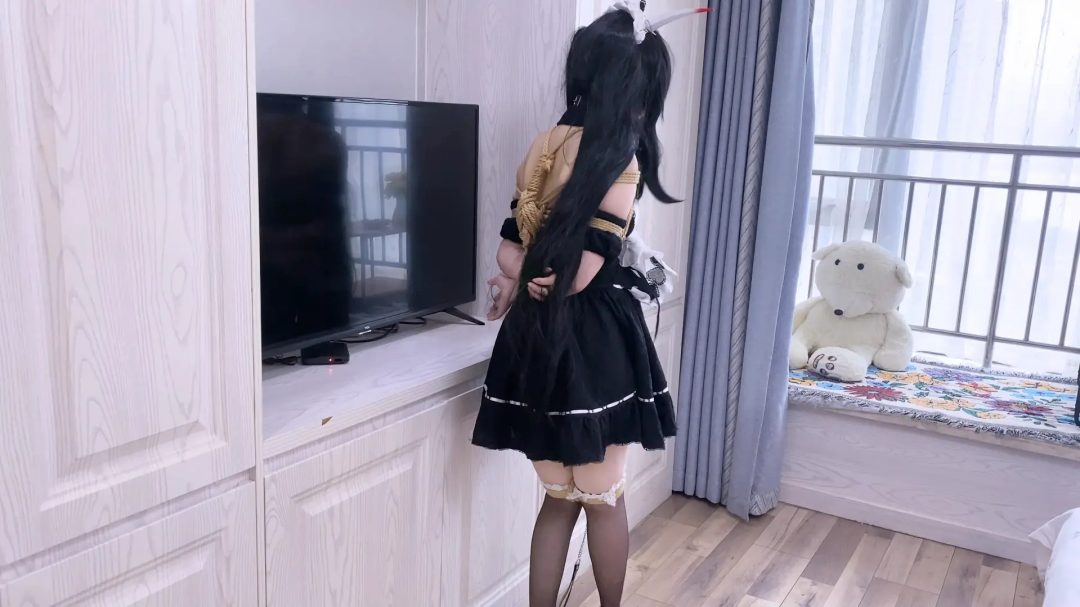 【嗷大喵】-客户定拍-碧蓝航线能代cos+日式紧缚+并腿缚+胸缚+口塞+项圈链子+牵引行走+掀裙子+口水盛宴+驷马紧缚+放置+跪迎递项圈链子+玩弄等等