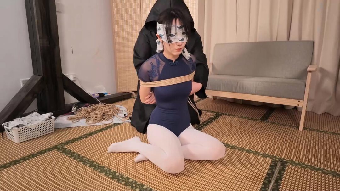 【嗷嗷】【舞蹈服】后手缚捆绑白丝舞蹈服蒙眼挣扎