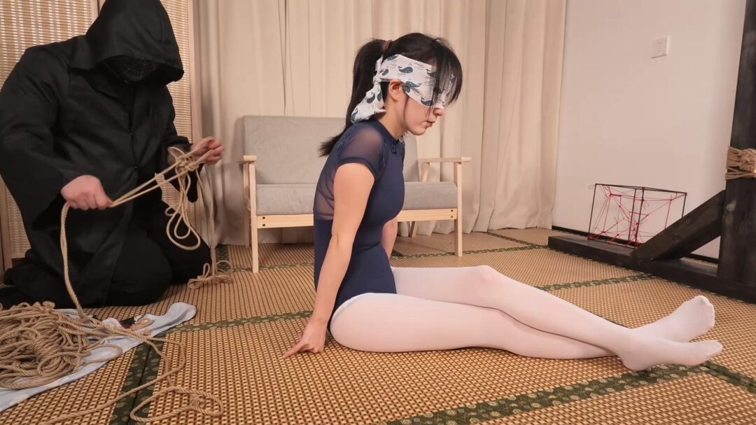 【嗷嗷】【舞蹈服】后手缚捆绑白丝舞蹈服蒙眼挣扎