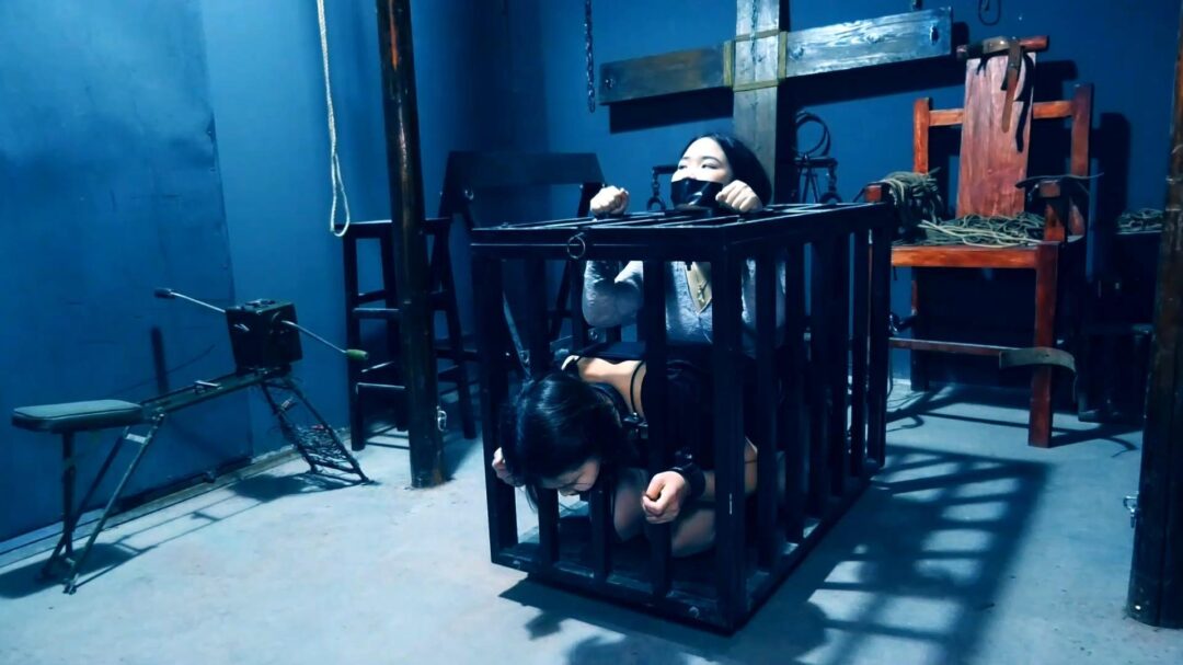 定拍转公映《塑料姐妹》第四集 两姐妹被金主爸爸关在一个笼子里折磨又戴上金属枷鞭打折磨她们