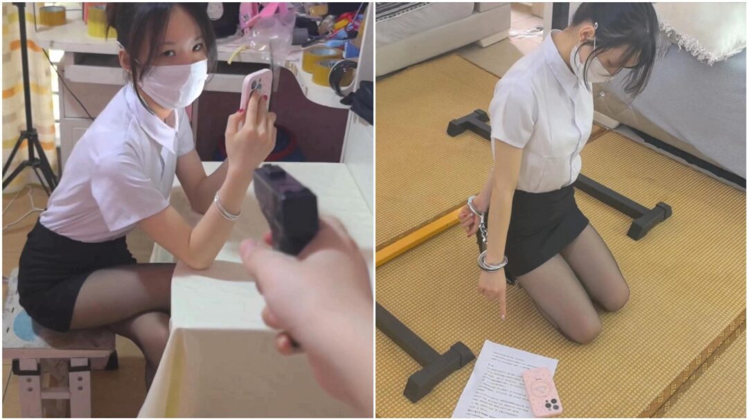 【玉箫原创】【琳媚】定拍《镣铐服刑》抓捕大BOSS→指认现场→吊铐审讯→服刑放风 职业装黑丝高跟 手铐脚铐 被判无期徒刑后悔不当初哭