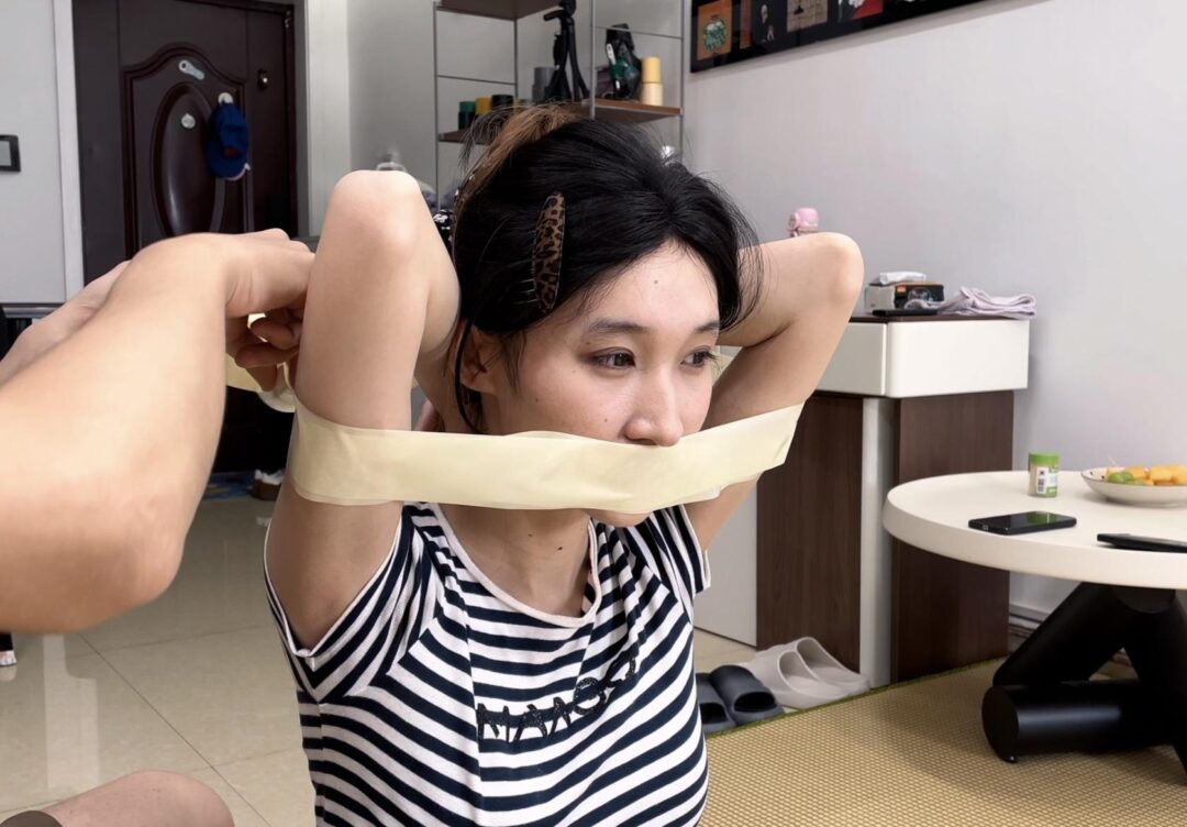 【缚艺录】象牙白胶带捆绑与驷马TK